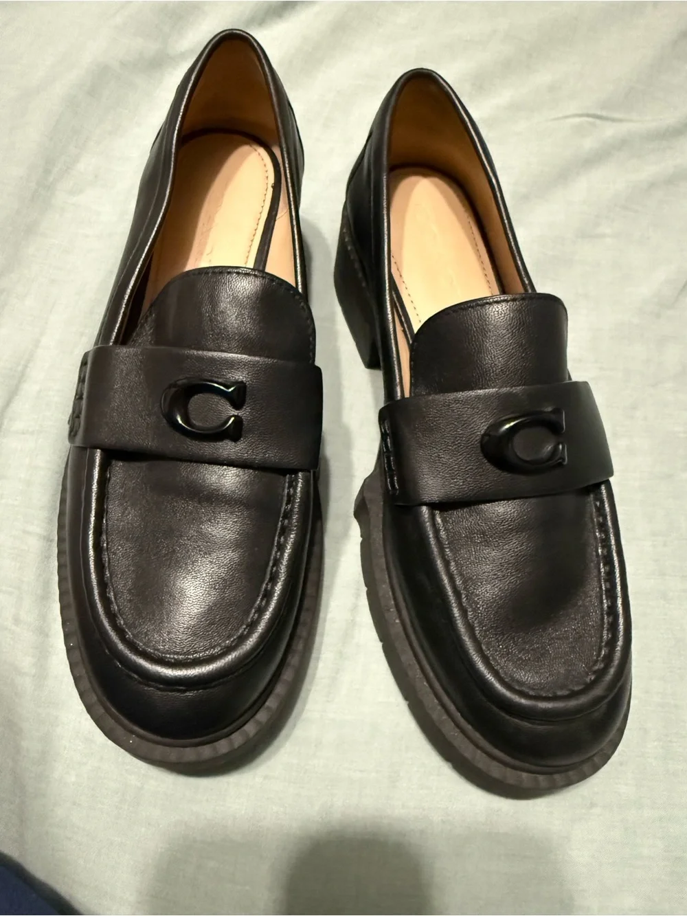 Coach Leah Black Loafers - Picture 1 of 4